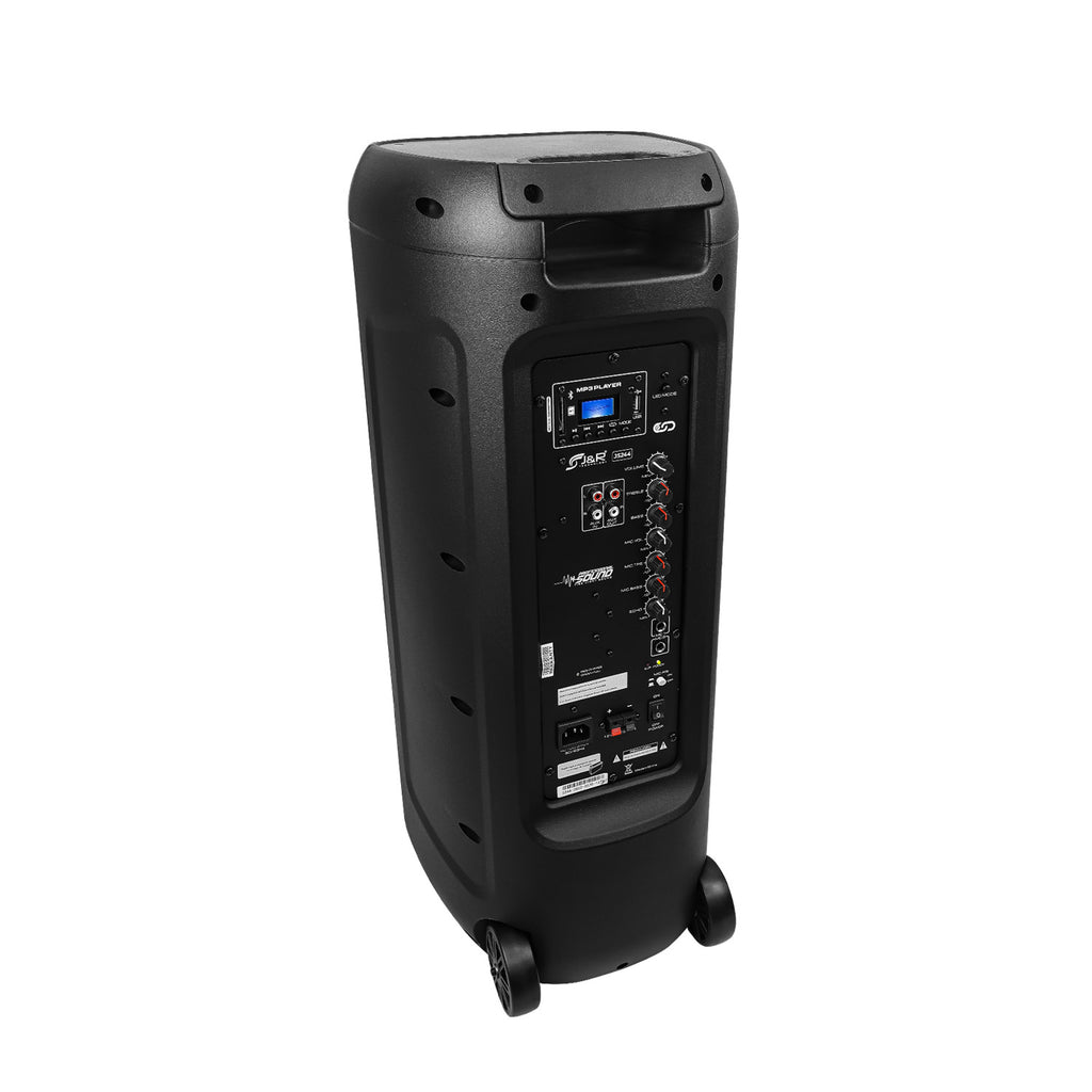 Cabina doble bocina recargable 2500w j&r j5244 / 8”