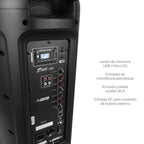 Cabina doble bocina recargable 2500w j&r j5244 / 8”